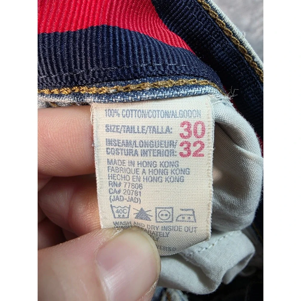 Vtg Y2K Tommy‎ Jeans Distressed Carpenter Denim  Mens 30x32 Light Wash